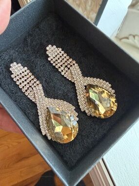 Crystal Teardrop Dangle Earrings